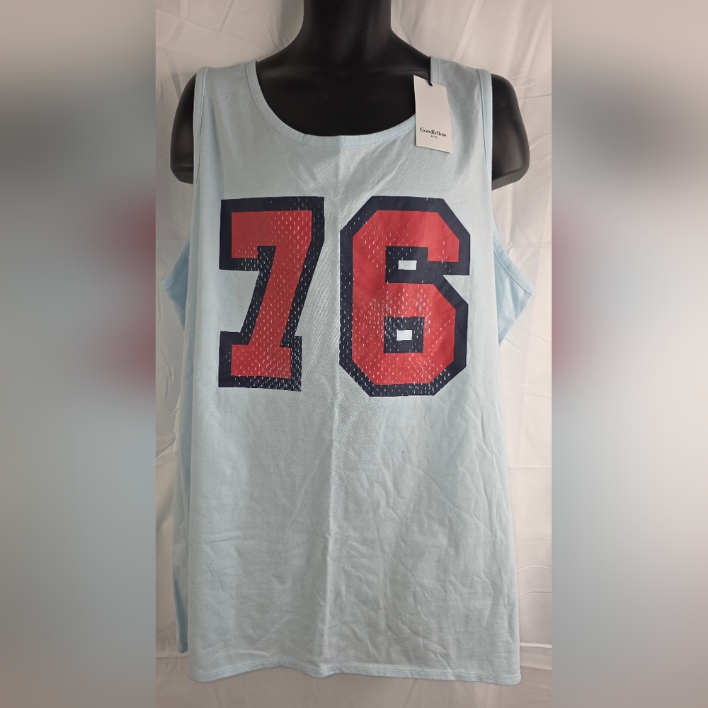 Goodfellow & Co Light Blue Tank Red 76 Graphic 4XL Big & Tall NWT B-2135